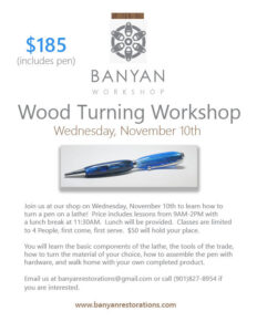 Wood turning workshop flyer